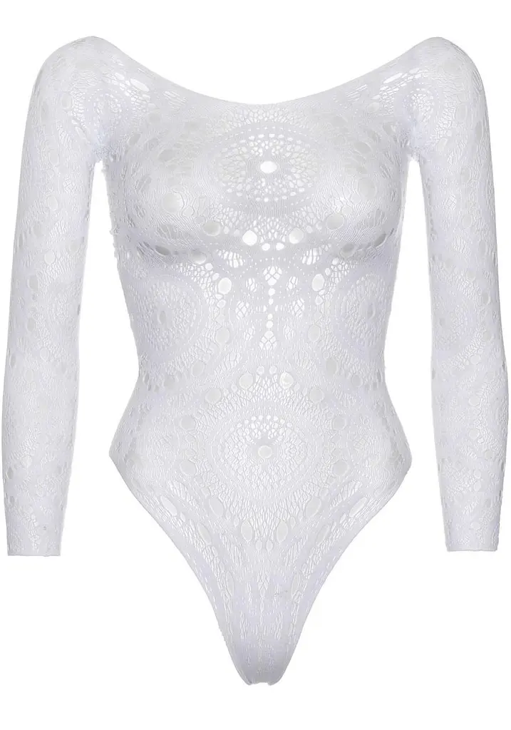 Боди Leg Avenue Snap crotch thong back teddy White M/L - фото 3