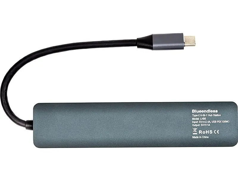 USB-хаб Blueendless Hub 6-in-1 Gray (CA913909) - фото 3