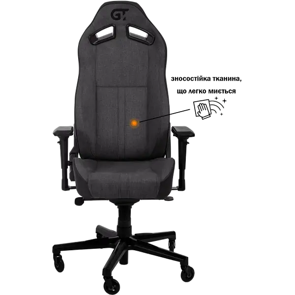 Геймерське крісло GT Racer чорне з темно-сірим (X-8009 Fabric Dark Gray/Black XL) - фото 3