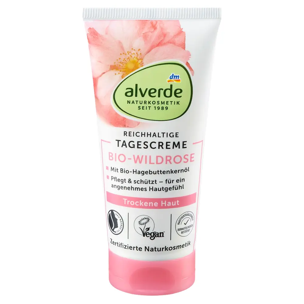Денний крем для обличчя Alverde Naturkosmetik Q10 з органічною дикою трояндою 50 мл - фото 3