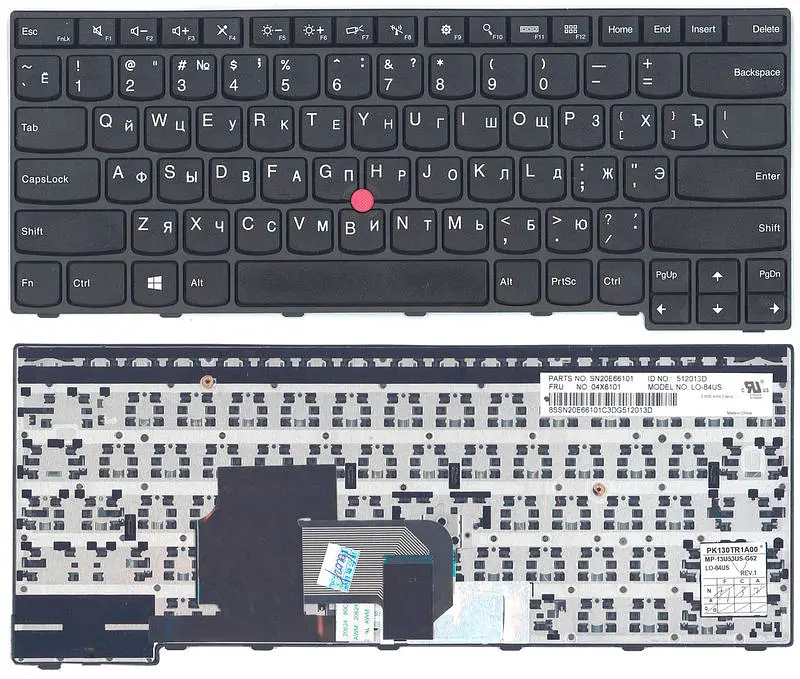 Клавіатура для ноутбука Lenovo ThinkPad (E450) із вказівником (Point Stick), Black, (Black Frame) - фото 3
