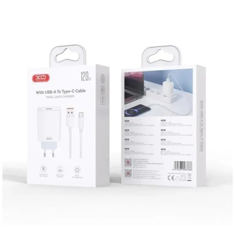 Зарядний пристрій XO USB 120W + cable USB to USB-C white (XO-L128U) - фото 5