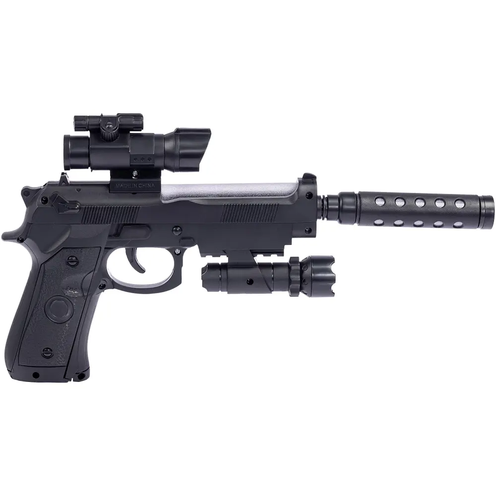 Пістолет світло-звуковий ZIPP Toys Beretta 92FS Чорний - фото 3
