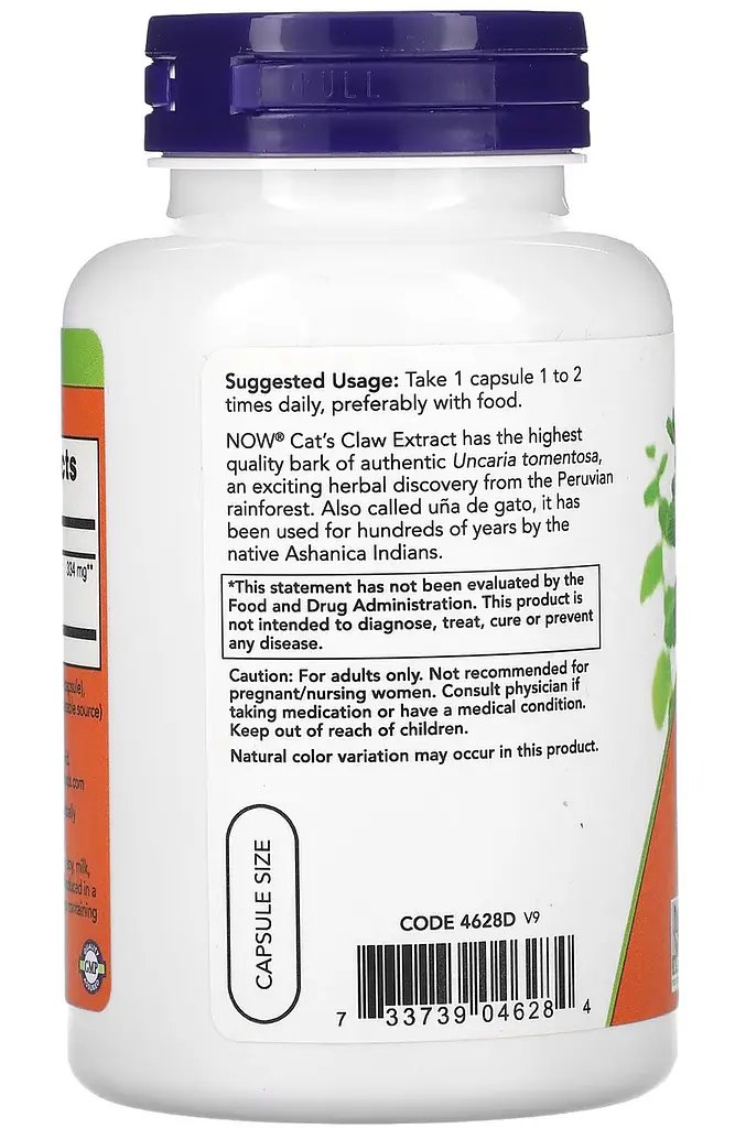 Котячий кіготь екстракт (Cat's Claw Extract) 334 мг 120 капсул "NOW Foods" - фото 3