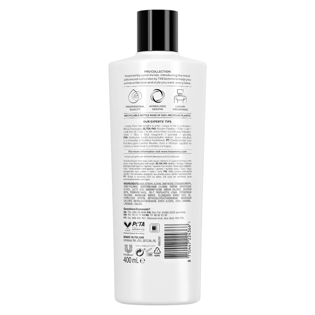 Кондиціонер для волосся TRESemme Keratin Smooth Розгладжування, 400 мл - фото 2