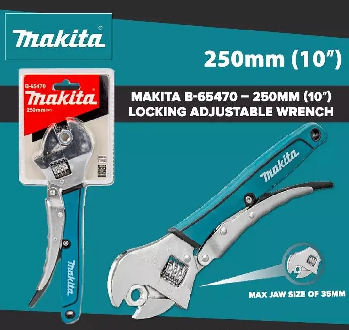 Ключ розвідний 250 мм з фіксатором Makita B-65470 (0-35 мм) - фото 8
