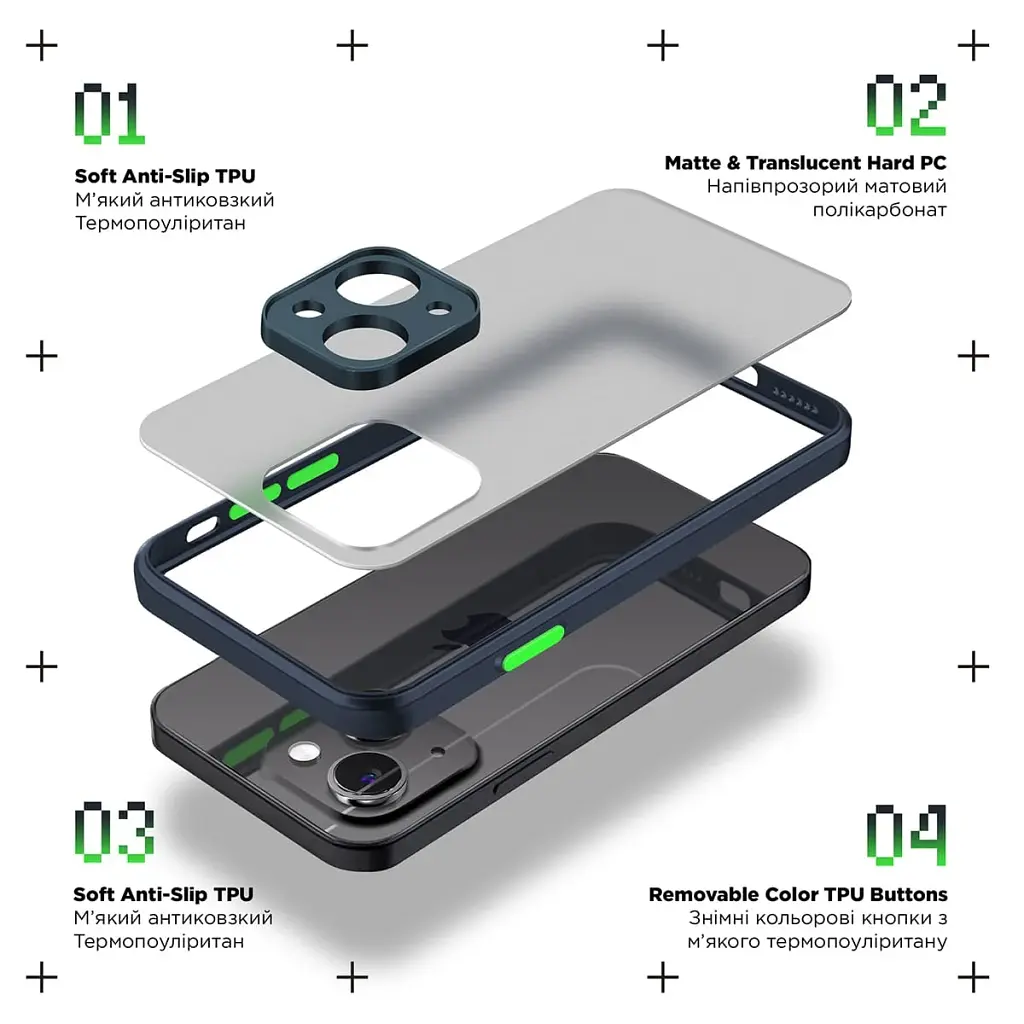 Чохол ArmorStandart Frosted Matte для Xiaomi Redmi Note 13 4G Navy Blue - фото 2