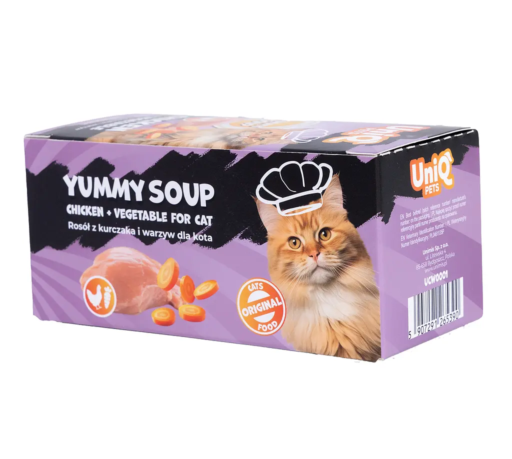 Смачний суп для кішок UNIQ PETS CAT WET FOOD ROYAL CHICKEN з куркою та овочами, 30 г - фото 2