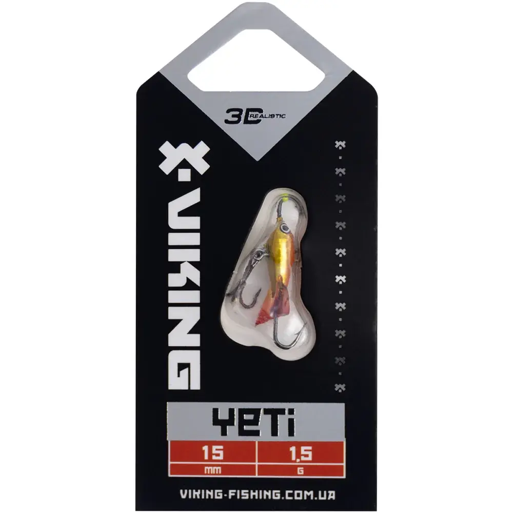 Балансир Viking Fishing Yeti Ice Jig 15mm 1.5g #08 Candle Flame - фото 2