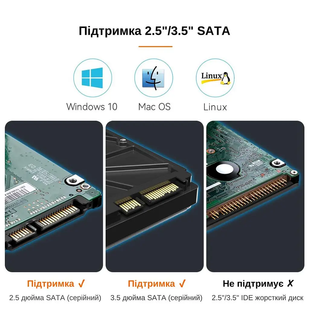Док-станція Maiwo для HDD 2.5"/3.5" SATA/SSD 3хUSB 3.0 (K308H 7000) Чорна - фото 4