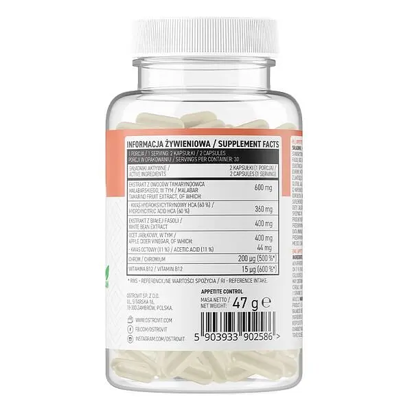 Жироспалювач OstroVit Appetite Control, 60 капсул - фото 2