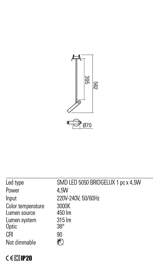 Спот Redo FERRO PR LED 4.2W 3000K BK (5.1.2) 01-1769 - фото 3