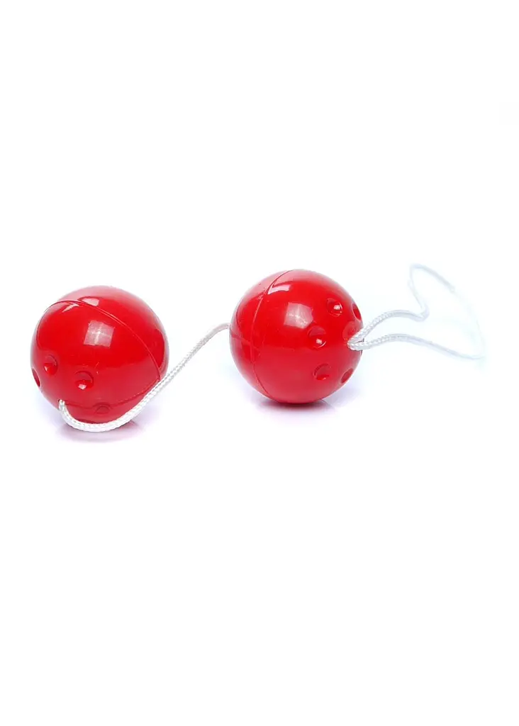 Вагінальні кульки Duo-Balls Red, 21 см, червоний - фото 3