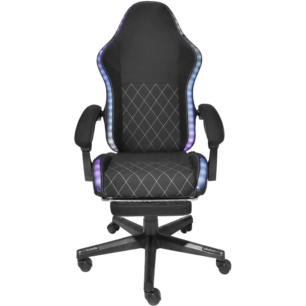 Крісло ігрове AGN 3 клас,150 кг, 80мм, RGB підсвітка, чорне - фото 5
