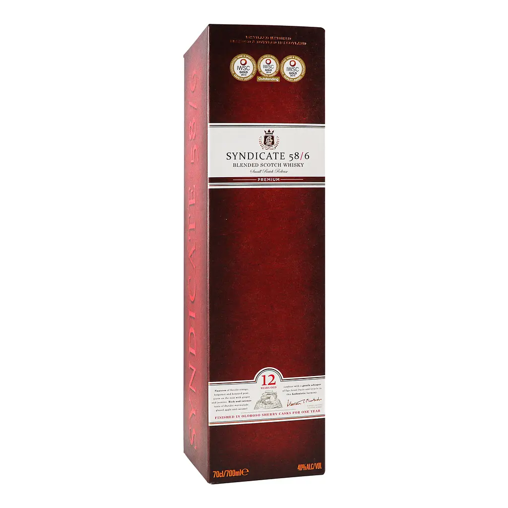 Віскі Douglas Laing Syndicate 58/6 12 yo Blended Scotch Whisky, 40%, у подарунковій упаковці, 0,7 л - фото 4