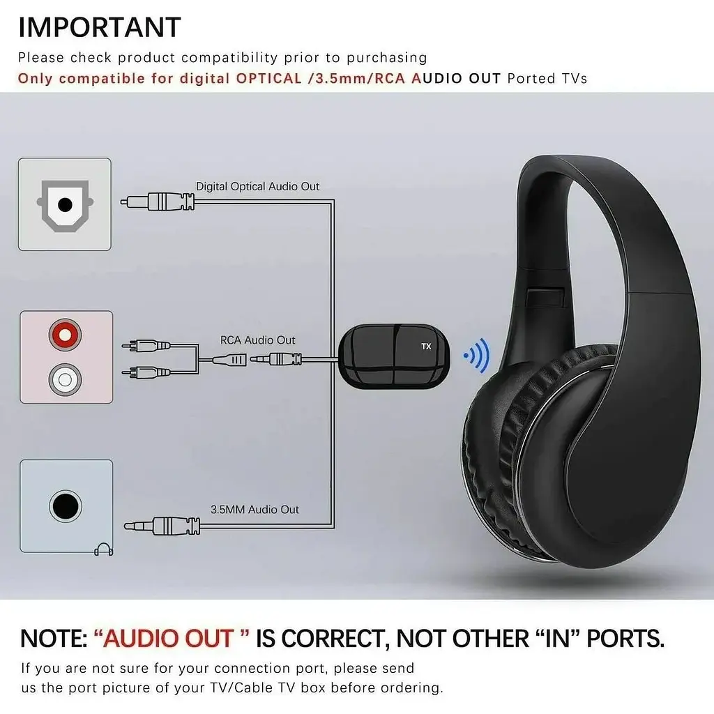 Беспроводная гарнитура Jelly Comb Optical 3.5 мм AUX RCA Audio - фото 7