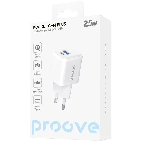 Мережевий зарядний пристрій Proove Pocket GaN Plus 25W White (WCPG25111202) - фото 5