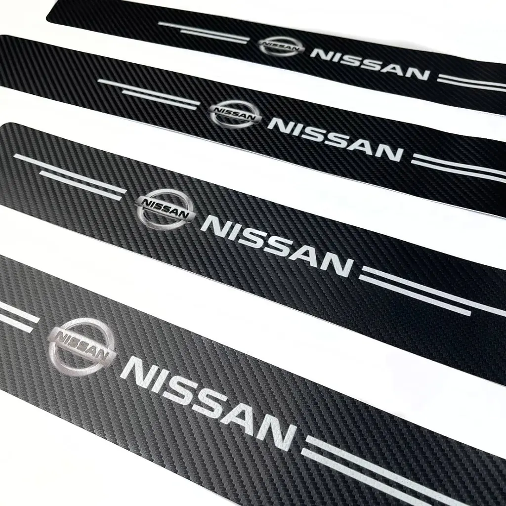 Захисна плівка накладка на пороги для Nissan Чорний Карбон 4 шт - фото 2