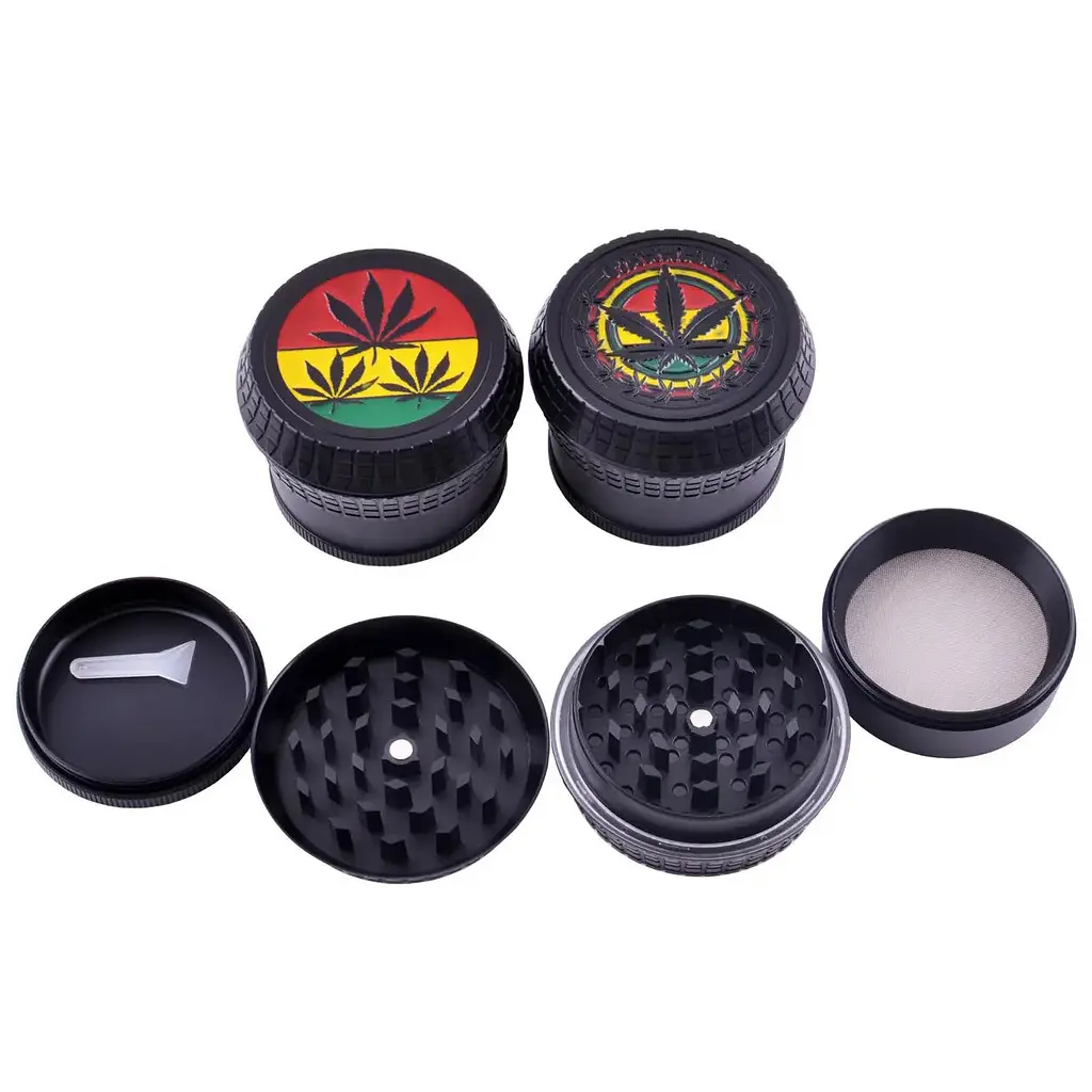 Гриндер для подрібнення тютюну Ashtray HL-203 Коноплі Black (10867) - фото 2