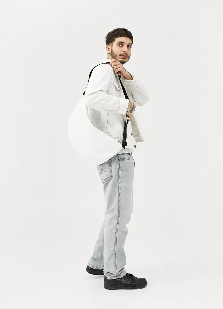 Чоловіча сумка Sambag HOBO BAG-GLOVE Біла 30 х 13 х 8 см (53400008m) - фото 6