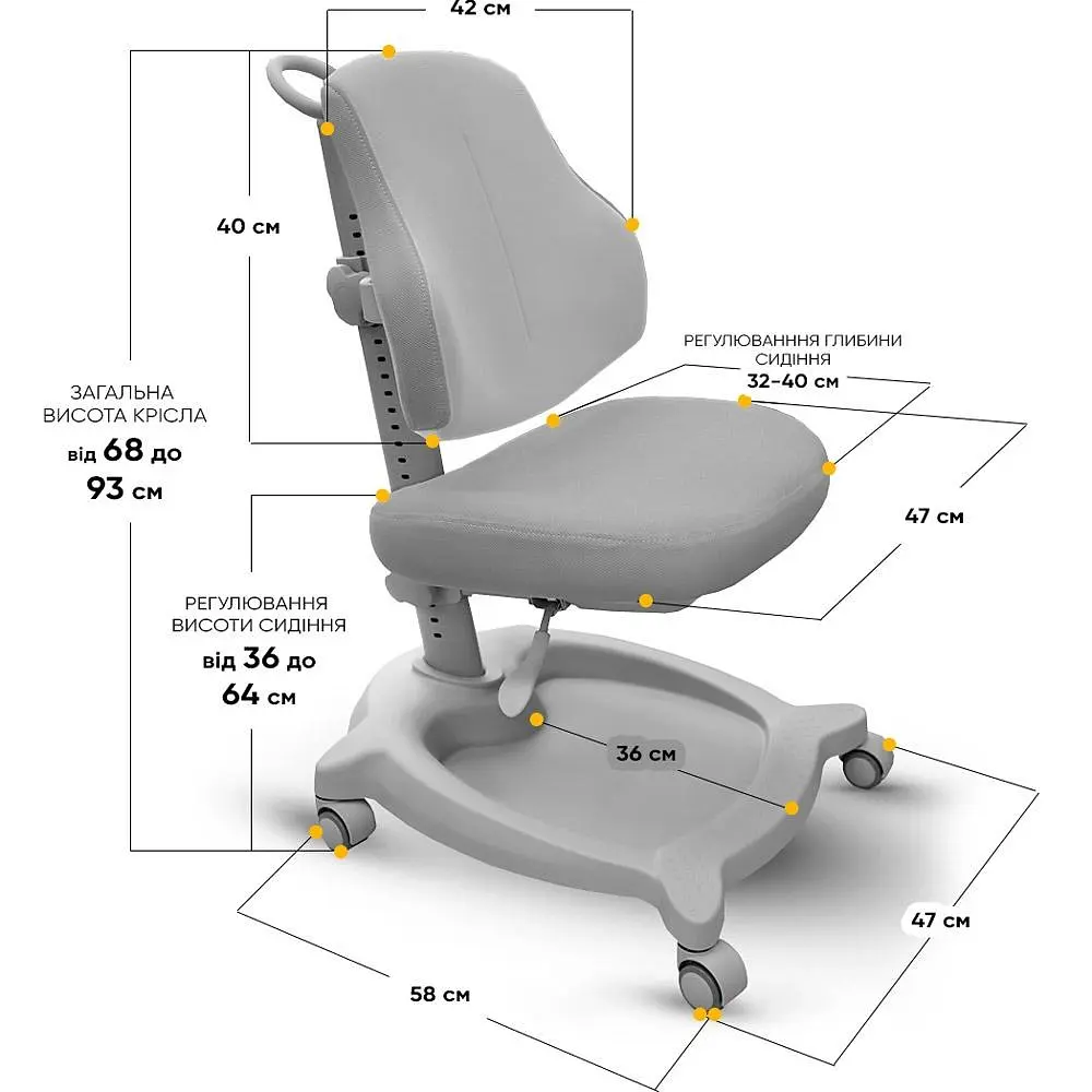 Дитяче крісло ErgoKids GT Y-402 ortopedic grey - фото 2