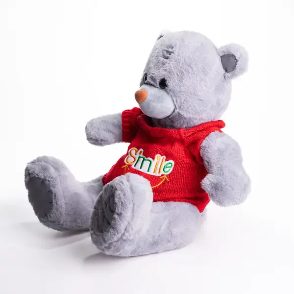 Мягкая игрушка с пледом 110х140 см Мишка Тедди в красном свитере серый детский плюшевый плед игрушка подушка детская ТМ COLORFUL HOME 509-35GR - фото 3