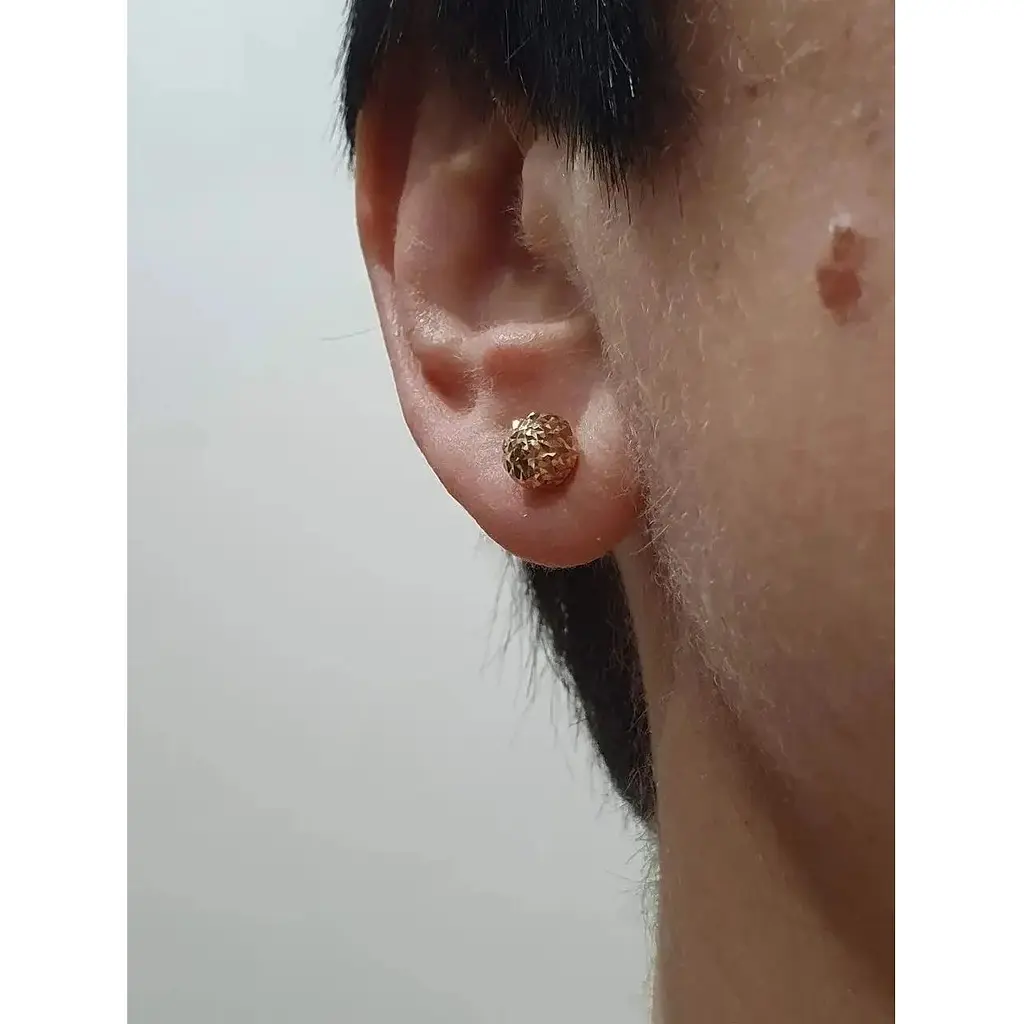 Золотая моносерьга-пуссета Favoritum с алмазной гранью. 210115_7/1_А - фото 2