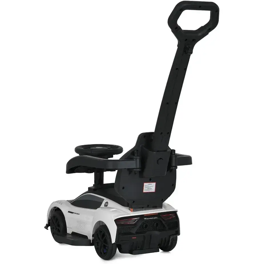 Детская каталка-толокар 2 в 1 Bambi M 5106-1 с родительской ручкой белый - фото 3