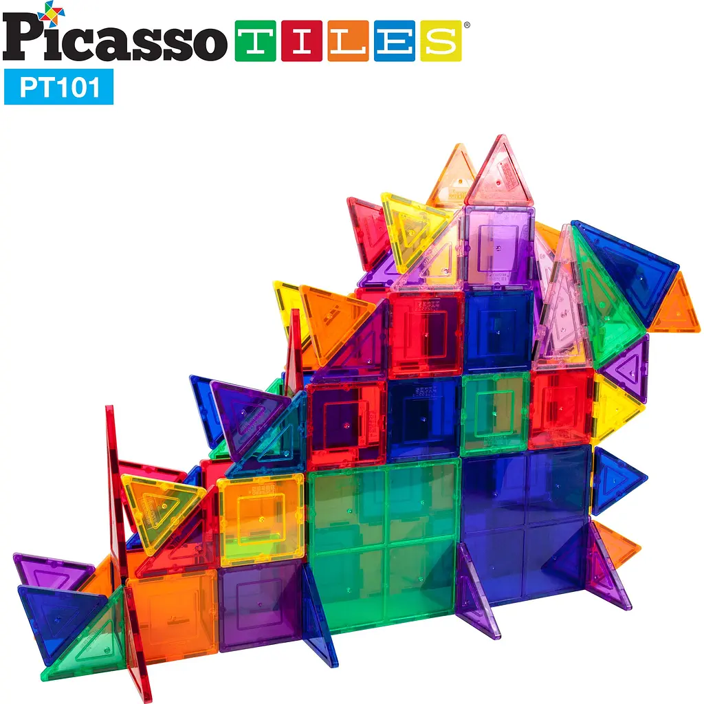 Конструктор магнитный Picasso Tiles Magnetic Building Blocks 101 деталь (PT101) - фото 4