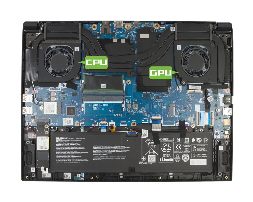 Вентилятор кулер (12V) для моделей ноутбука Acer Nitro 16 AN16-73, Nitro V 16 ANV16-42, ANV16-61, Nitro V 17 ANV17-41, ANV17-61 для GPU (ND8CC38) - фото 4