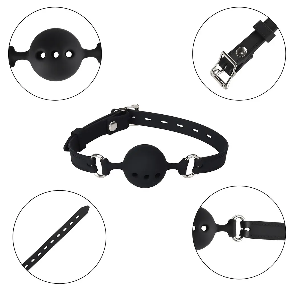 Кляп кулька Erospace Wild Play Mouth Gag With Silicone Ball C14 - фото 4