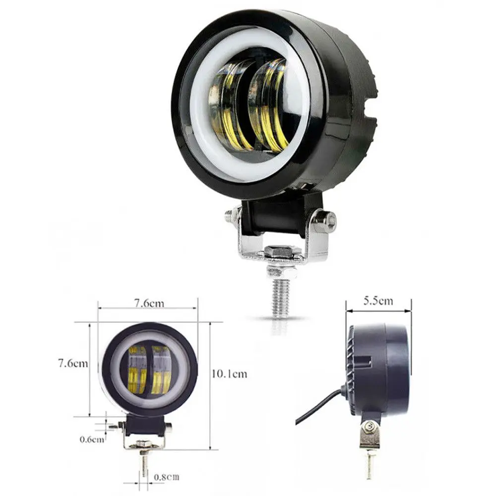 Світлодіодна додаткова LED фара / Далеке світло / Лінза з ДХО D-100мм / 10-30V / 20W / 7000K / 1 шт. - фото 2