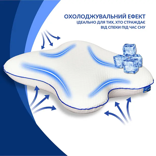 Подушка ортопедична Ideia біла метелик анатомічна з пам'яттю 58х50х12 см - фото 6
