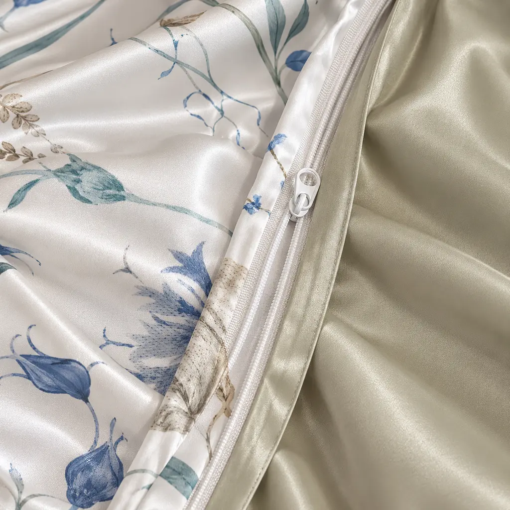 Комплект постільної білизни Love You Botany Сімейний 160×220×2 см тенсель 300TC сірий (ly63050) - фото 4