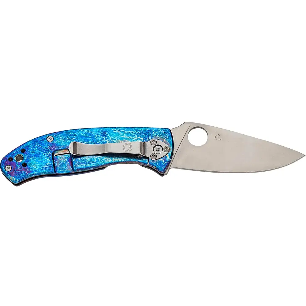Ніж Spyderco Tenacious D2 Titanium Blue - фото 2