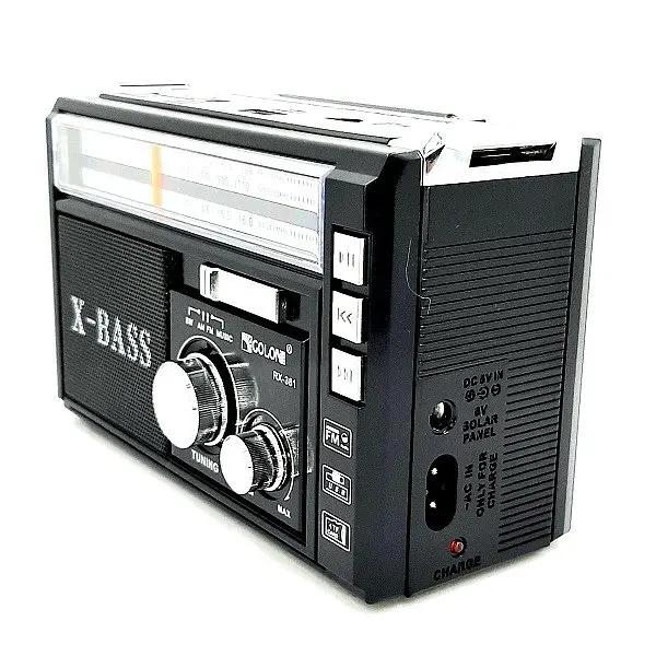 Портативний радіоприймач Golon RX-381/2 USB/SD з LED ліхтарем Чорний (1756375737) - фото 3