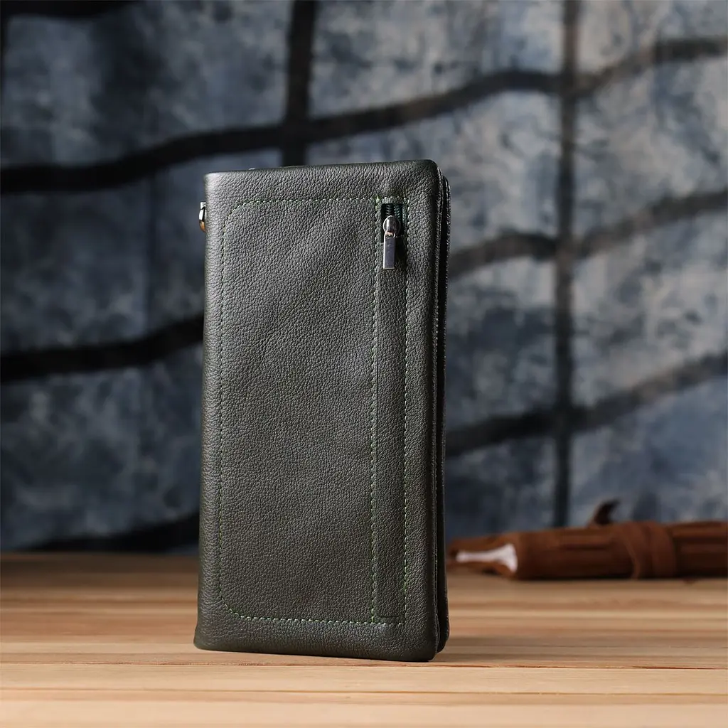 Стильний гаманець для жінок з відділенням під телефон ST Leather 23103 зелений - фото 10
