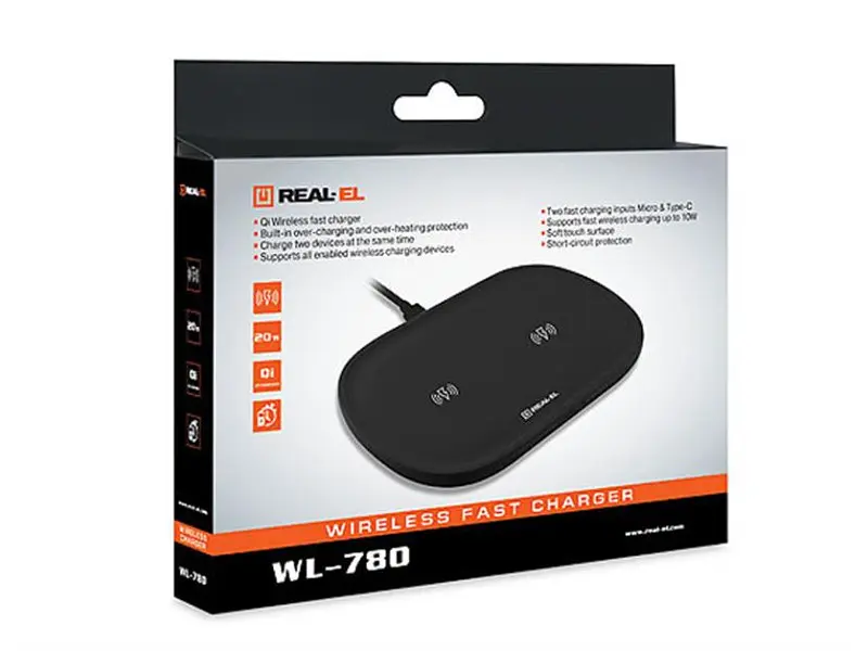 Бездротовий зарядний пристрій REAL-EL WL-780 Black (EL123160020) - фото 7
