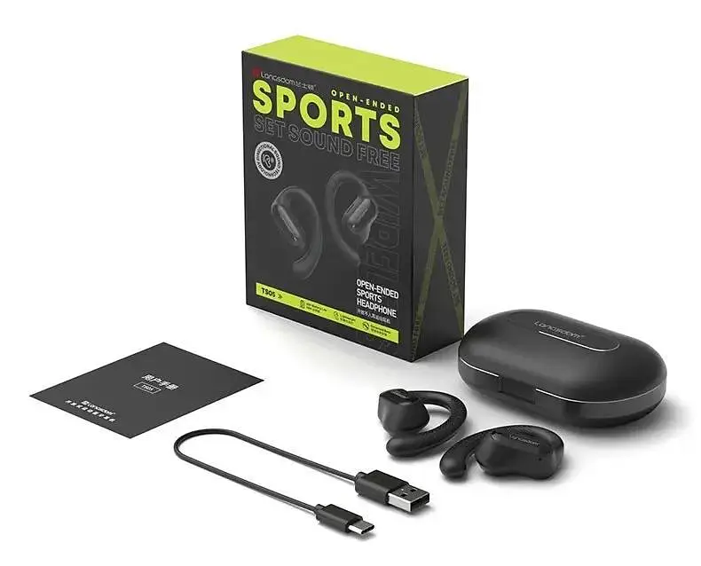 Бездротові спортивні bluetooth навушники Langsdom TS05 Open-Ear з спрямованим звуком і мікрофоном Black - фото 10