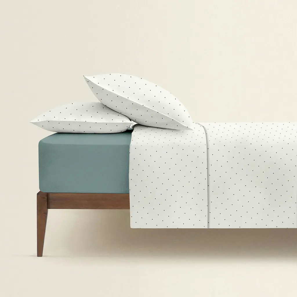 Комплект постільної білизни Cosas євро MINI DOTS CS20 200 x 220 см (DotsGreyMilk_104Ashmint_200) - фото 2