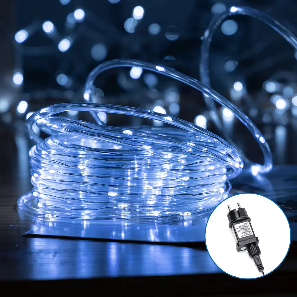 Гірлянда трубчаста 5 мм на міді холодне 5 м 50LED IP44