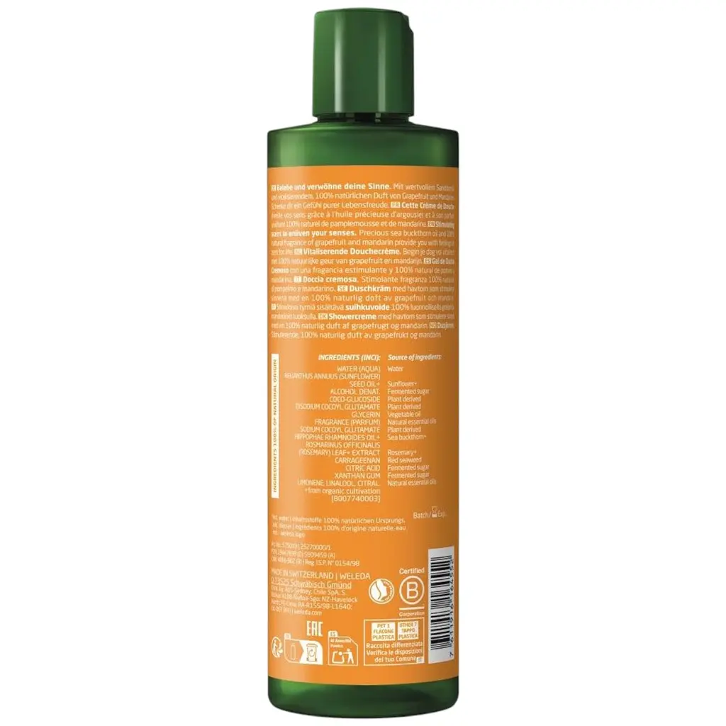Гель-крем для душа Weleda Vitality Sanddorn Vitalisierungsdusche 400 мл - фото 2