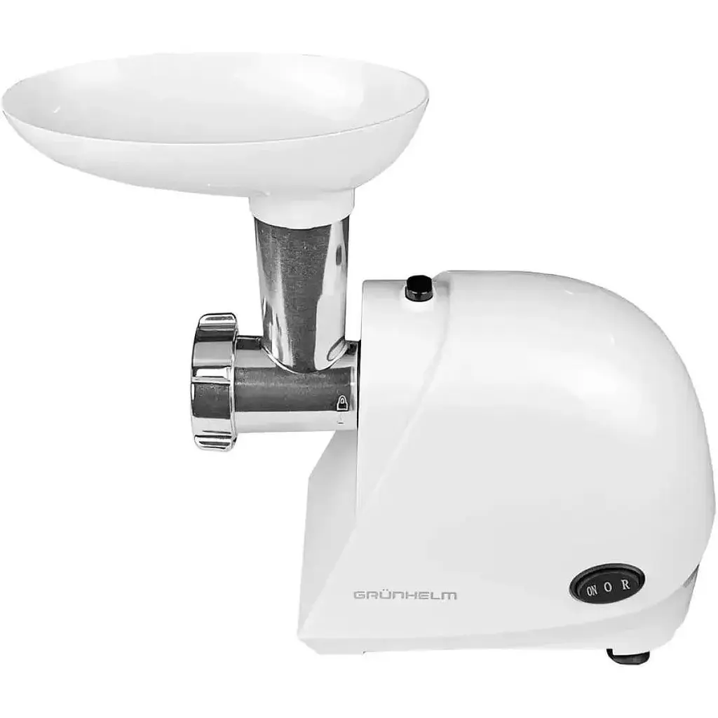 Електрична м'ясорубка Grunhelm AMG143W 2 решітки 1400 Вт Біла - фото 3