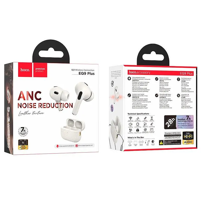 Навушники HOCO Duke true wireless ANC Noise Reduction BT headset EQ9 Plus BT5.3, 7/28h - фото 3
