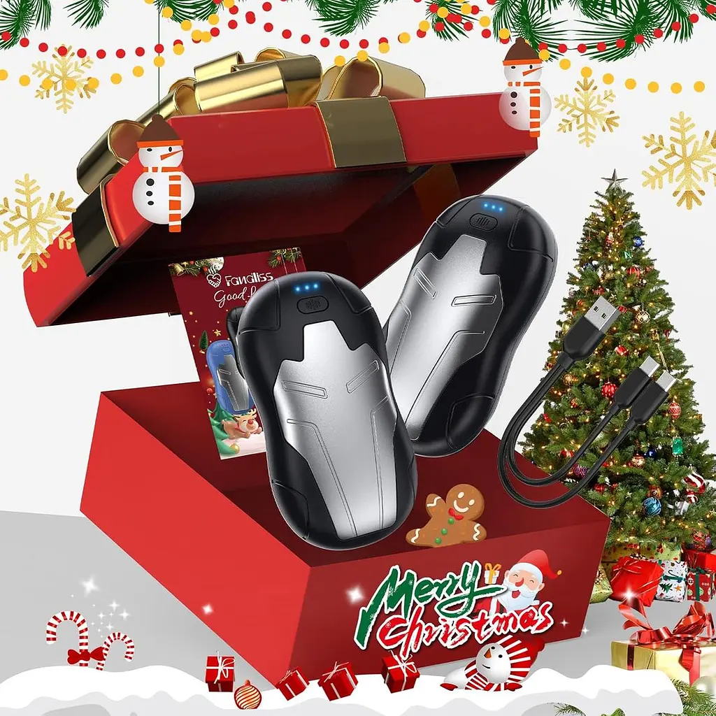 Потужні кишенькові грілки FANDLISS 10000 мАг з акумулятором, 2 штуки - фото 7