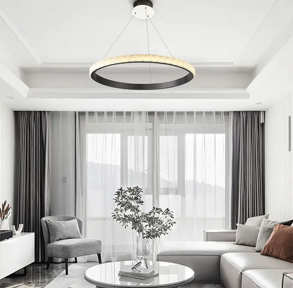 Підвісний світильник Delight Collection у чорному каркасі Line.F Діаметр 60см - фото 2