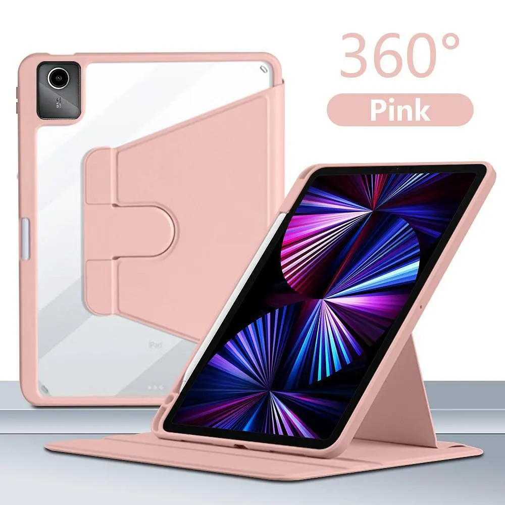 Чехол TPUCristal Pen holder 360 Lenovo Tab M11 TB330/Xiaoxin Pad 2024 TB331 Светло-розовый - фото 5