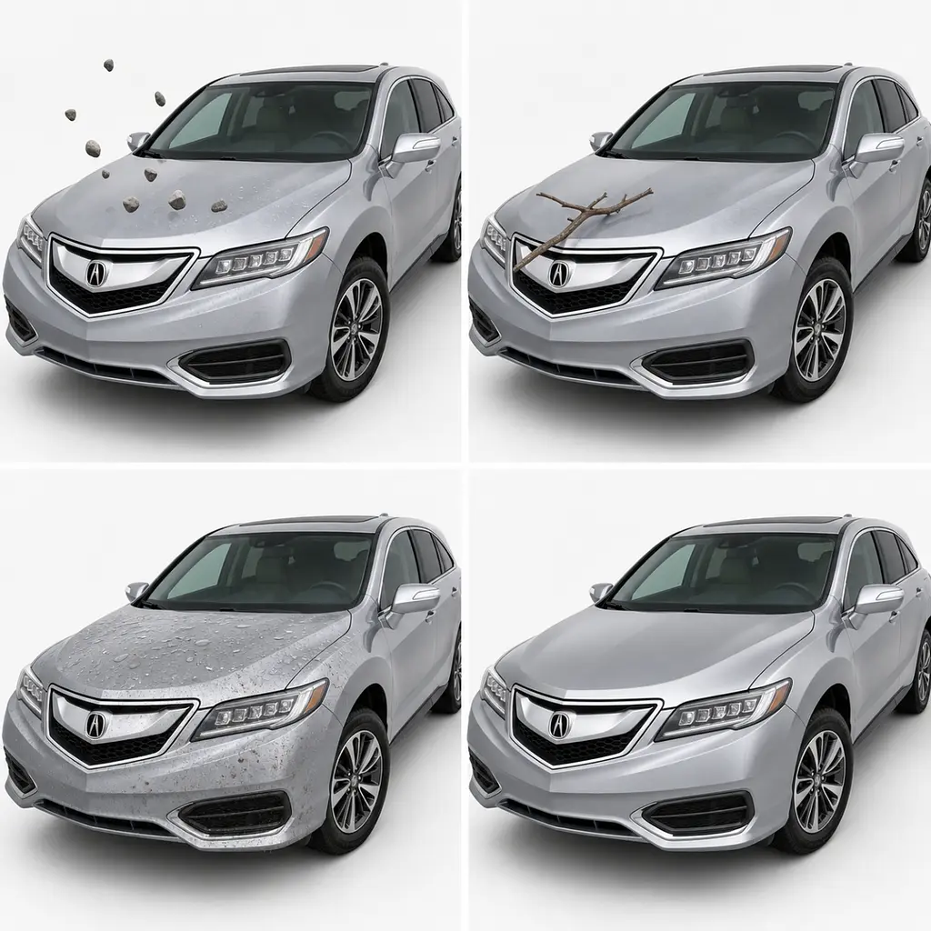 Антигравійна захисна бронеплівка за лекалами для Acura RDX TX2/CDU facelift 2016-2018 - повний кузов - фото 2