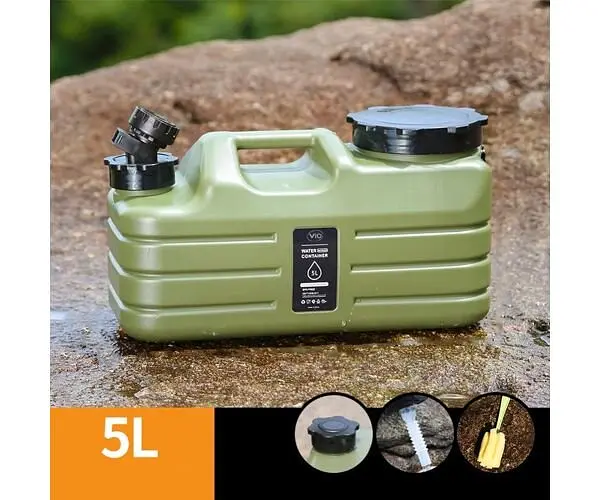 Бутель Каністра 5 л для води з краном та ручкою, зелений, ViO PET-TG 5L - фото 2