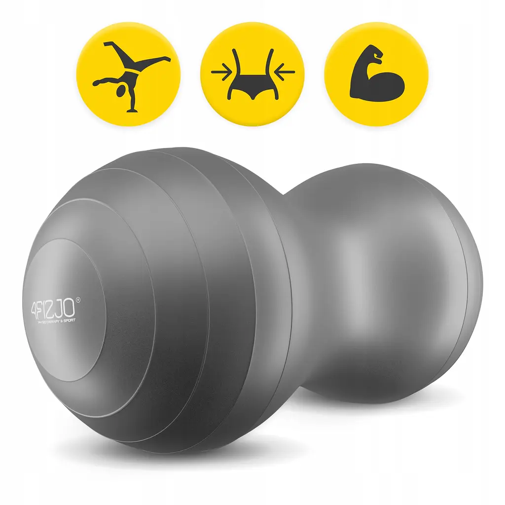 М'яч для фітнесу (арахіс) 4FIZJO Air Ball Peanut 45 x 90 см Anti-Burst Grey (P-5905973407175) - фото 7